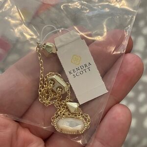 Kendra Scott Gold Necklace with White Stone